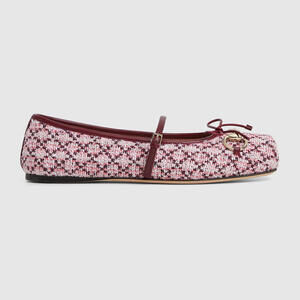 Gucci Bow Horsebit Tweed Ballet Flats (Please request your size for purchasing)